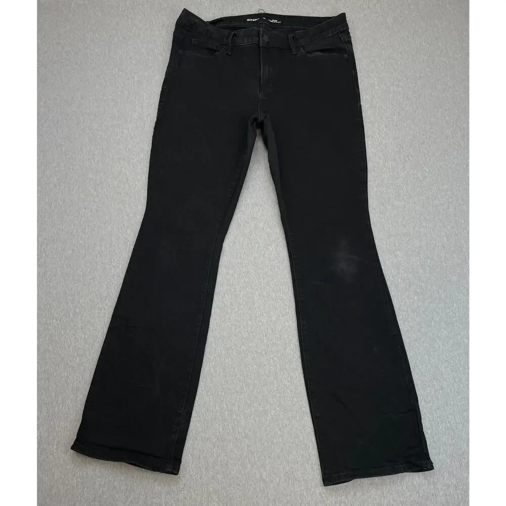 Old Navy Jeans Womens 10 Black Cotton‎ Blend Stretch Mid-Rise Kicker Bootcut Leg